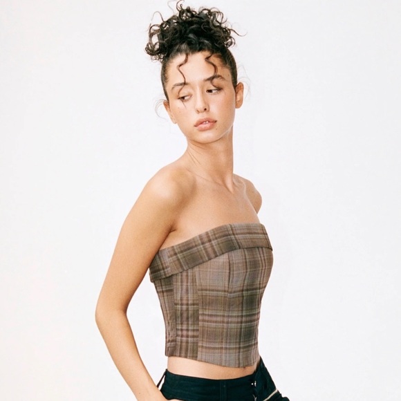 With Jéan Carla Corset Top- Plaid - Picture 1 of 7
